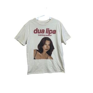 Dua Lipa Training Season Graphic T Shirt Kids Size Medium 8 Cream Cotton‎ Blend